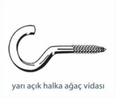 Vidalar   YARI AÇIK HALKA AĞAÇ VİDASI
