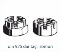 Somunlar   DIN 975 DAR TAÇLI SOMUN