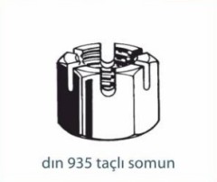 Somunlar   DIN 935 TAÇLI SOMUN
