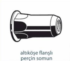 Perçin ve Pimler   ALTIKÖŞE FLANŞLI PERÇİN SOMUN
