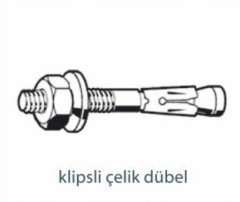 Dübeller   KLİPSLİ ÇELİK DÜBEL