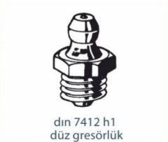 Gresörlük ve Tapalar   DIN 7412 H1 DÜZ GRESÖRLÜK