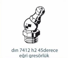 Gresörlük ve Tapalar   DIN 7412 H2 45 DERECE EĞRİ GRESÖRLÜK